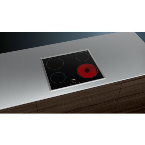Placa de vitrocerámica | SIEMENS ET645HE17, 4 zonas, 583 mm, Negro