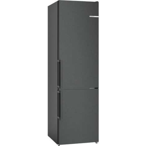 Bosch Serie 4 Freistehende Kühl-Gefrier-Kombination mit Gefrierbereich  unten, 186 x 60 cm, Edelstahl schwarz | Kühl-Gefrierkombinationen