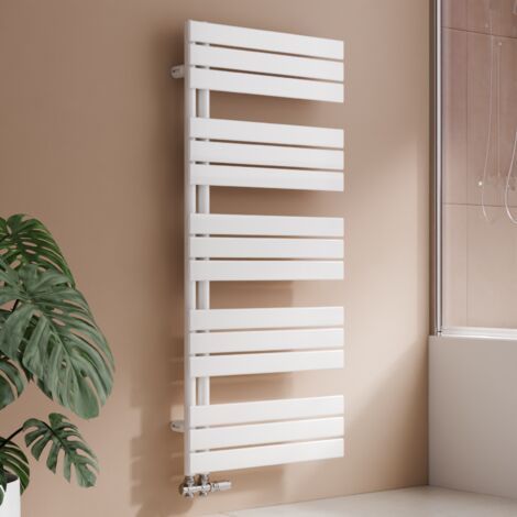 S’AFIELINA Sèche-serviettes eau chaude 798W Lateral connection Tube plat Sans vanne Blanc 132×600mm