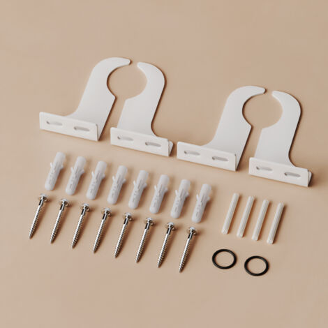 S'AFIELINA Support pour radiateur plat, kit de fixation mural 48 × 88 mm, pour radiateur panneau, blanc