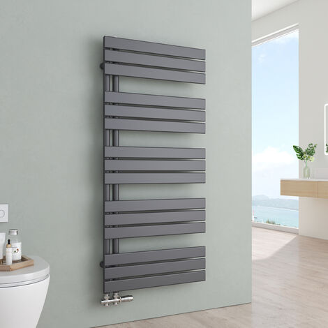 S'AFIELINA Sèche-serviettes eau chaude Radiateur eau chaude en acier Anthracite 1320x600mm 798 Watt