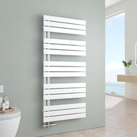 S'Afielina – Sèche-serviette eau chaude 1320x600mm 798W – Radiateur acier à panneau plat blanc – Connexion latérale – Pression max 5 bars