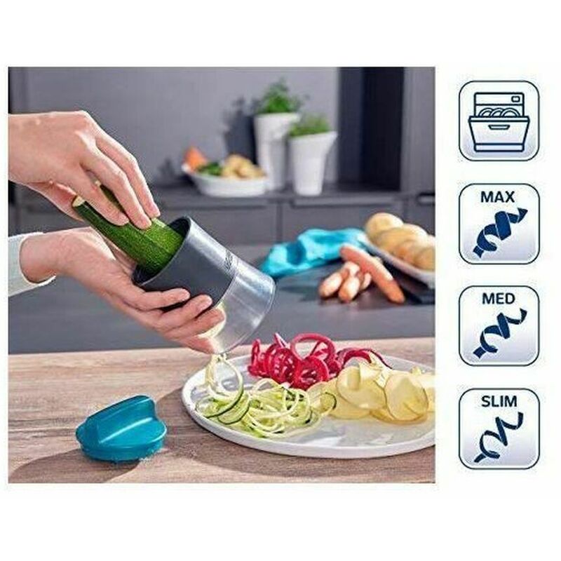 Rallador de queso giratorio con asa, rallador de queso, manivela de mano,  rallador de corte rápido para cocina con 3 cuchillas intercambiables