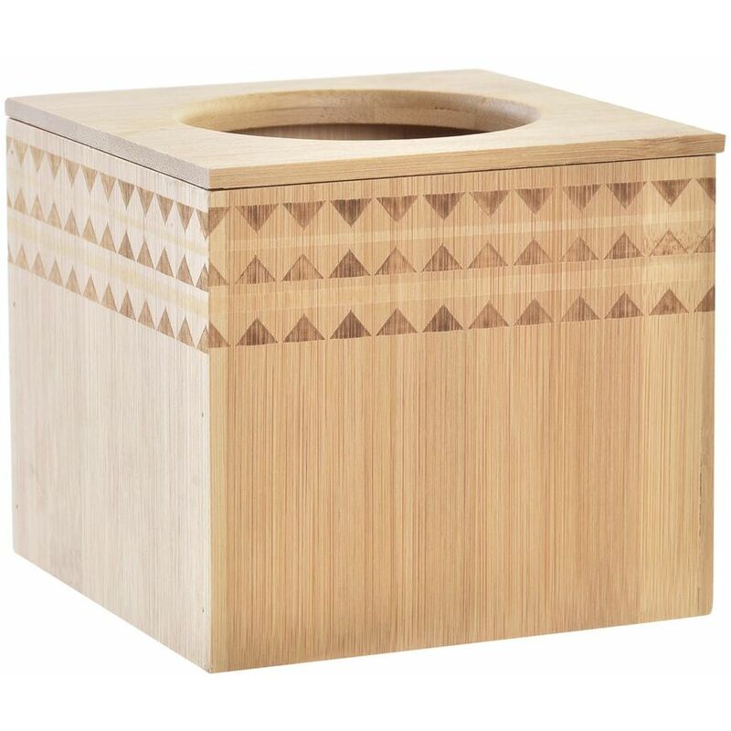 Caja para pañuelos DKD Home Decor Bambú (12.4 x 12.4 x 11 cm)