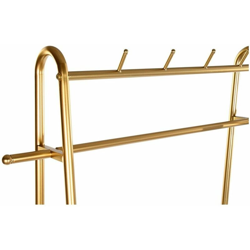 Perchero con Ruedas DKD Home Decor Dorado Metal (100 x 35 x 172 cm