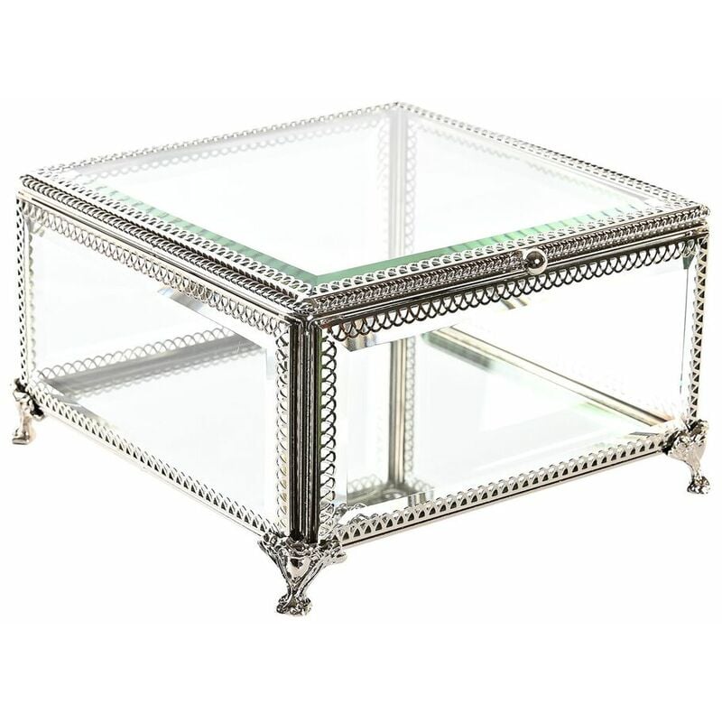 Caja cristal transparente/gris Alt. 30x31x31cm