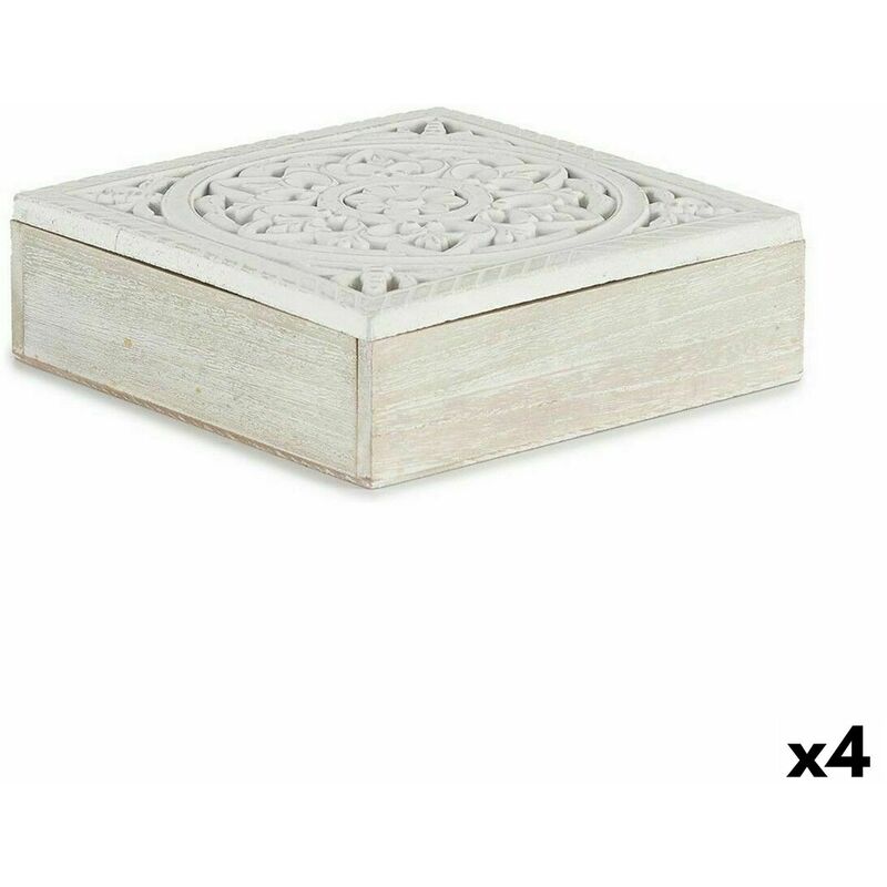 Caja para Infusiones Versa Árbol Metal Madera MDF 23,5 x 6 x 10 cm