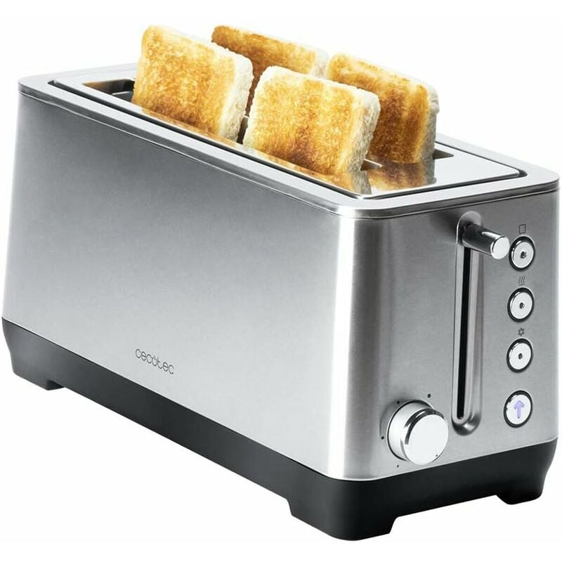 Toast&Taste 16000 Extra Double White Tostadora de plástico de dos ranuras  largas y extra anchas Cecotec