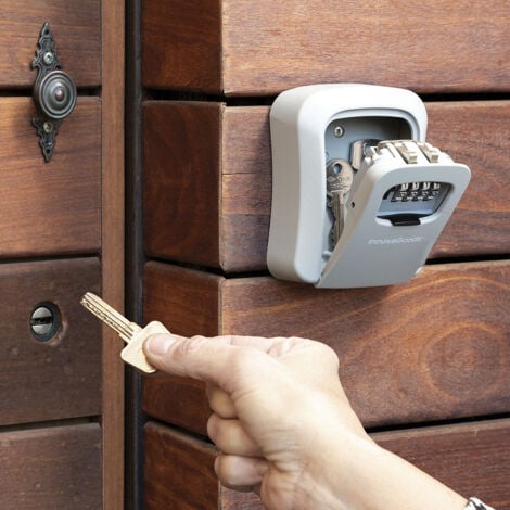 Armario para llaves con cerradura digital, almacenamiento seguro  resistente, caja de seguridad con etiquetas para llaves montada en la  pared, caja