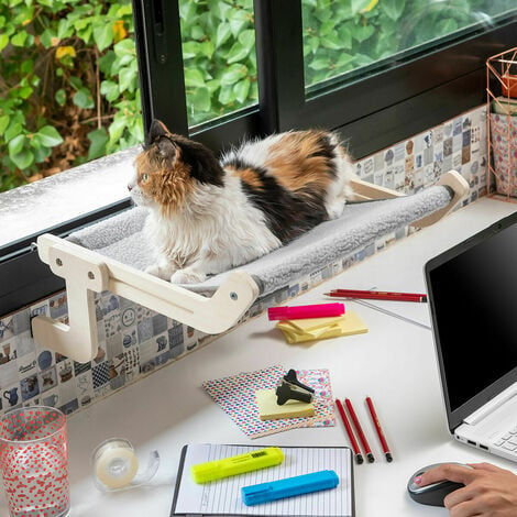 Asiento de hamaca para ventana de gato para gatos de interior,  resistente,ajustable y duradero
