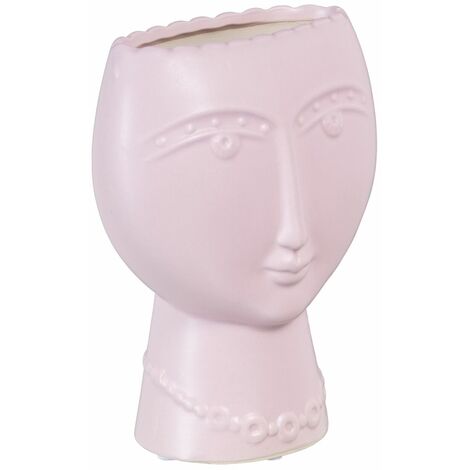 Macetero 15 x 8,5 x 19 cm Cara Cerámica Malva