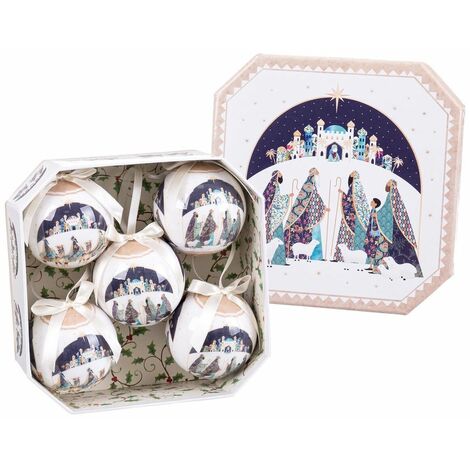 Bolas de Navidad Multicolor Polyfoam Reyes Magos 7,5 x 7,5 x 7,5 cm (5 Unidades)