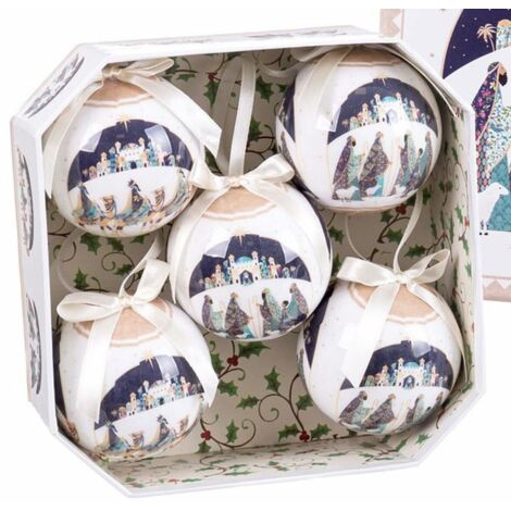 Bolas de Navidad Multicolor Polyfoam Reyes Magos 7,5 x 7,5 x 7,5 cm (5 Unidades)