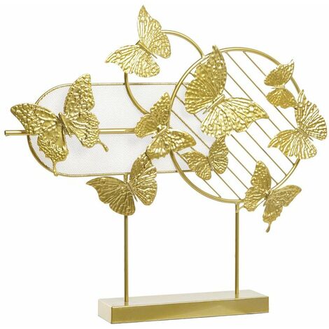 Figura Decorativa DKD Home Decor Dorado Metal Mariposas (63 x 9 x 58,4 cm)