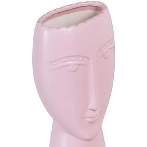 Macetero 15 x 8,5 x 19 cm Cara Cerámica Malva