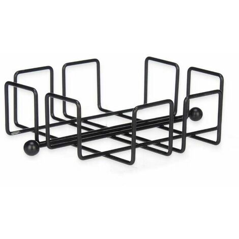 Servilletero Negro Metal 19,3 x 6,5 x 19,3 cm (6 Unidades)