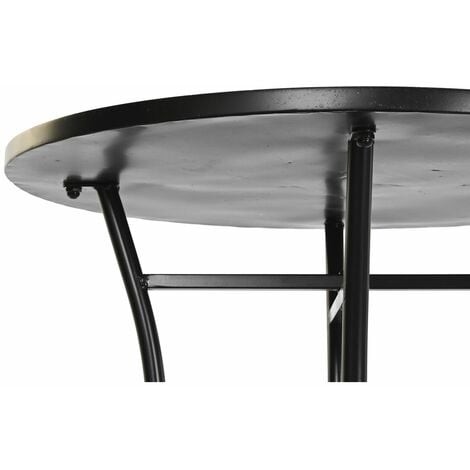 Mesa de Jardín de Cristal Redonda 60x72 cm - Negro