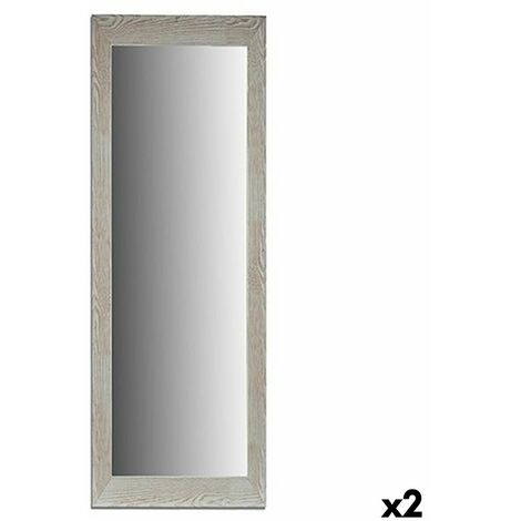 Espejo de pared rectangular elaborado con madera color blanco en varias  medidas