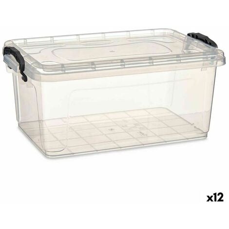 Caja de Almacenaje con Tapa Transparente Plástico 8,5 L 23,5 x 15,5 x