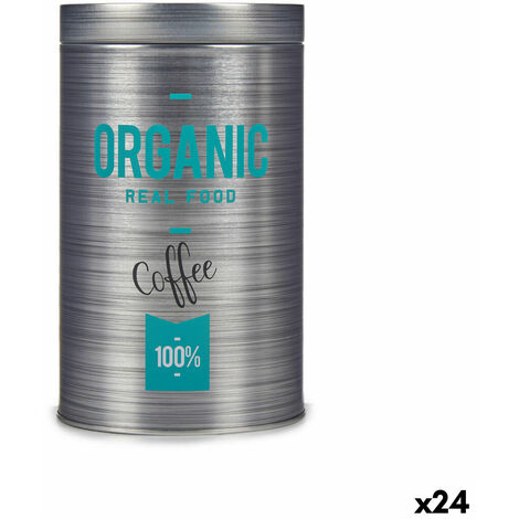 Bote Organic Café Gris Hojalata 10,4 x 18,2 x 10,4 cm (24 Unidades)