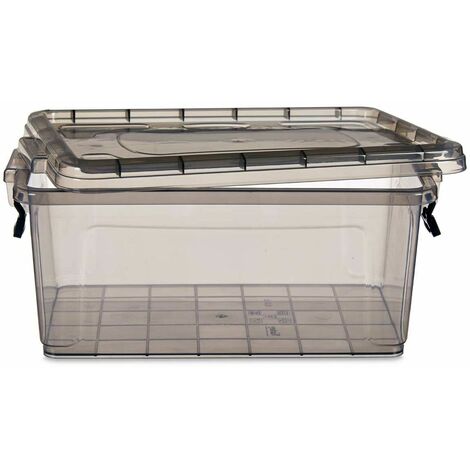 Caja de Almacenaje con Tapa Beige Plástico 14 L 29,5 x 14,5 x 45 cm (12  Unidades) 