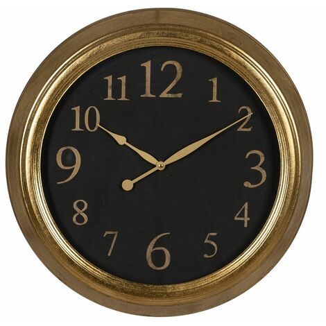 Reloj de pared tipo industrial negro/natural Ø39 cm