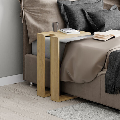 Decortie Muju Modern C Shape Table Multipurpose H 57cm - Oak / Anthracite Grey / Oak
