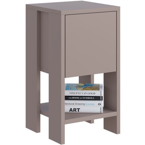 Decortie Ema Moderner Nachttisch 30cm Breite Schlafzimmermöbel - Mokkagrau