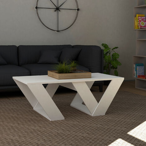 Decortie Pipra Moderner Couchtisch Weiß Mehrzweck H 40cm