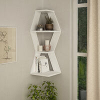 Decortie Sablor Modernes Eckregal Weiß 86cm Schmal