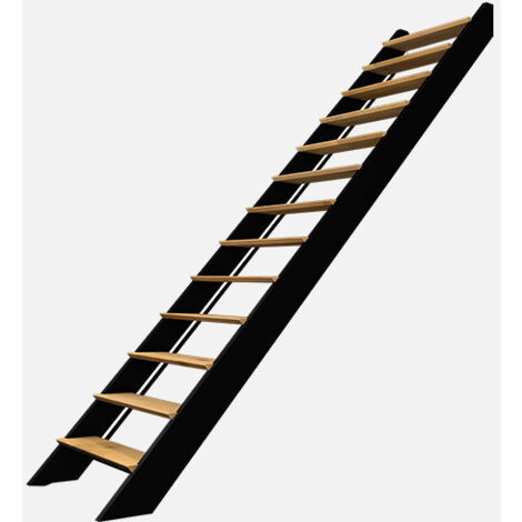 Kordo – Escalier droit en chêne et hêtre – 13 marches – Hauteur 2897mm – Largeur 767mm – Éclairage LED intégré – Installation facile