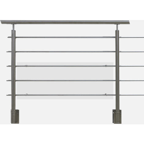 INOCA - Garde-corps en inox - Fixation latéral - Gris (1/4)