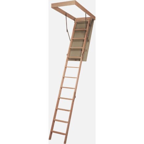 Escalier gain de place escamotable en bois avec caisson LOFT2