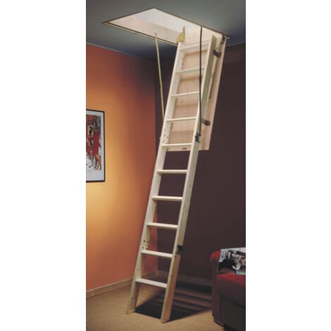 Escalier gain de place escamotable en bois avec caisson LOFT2