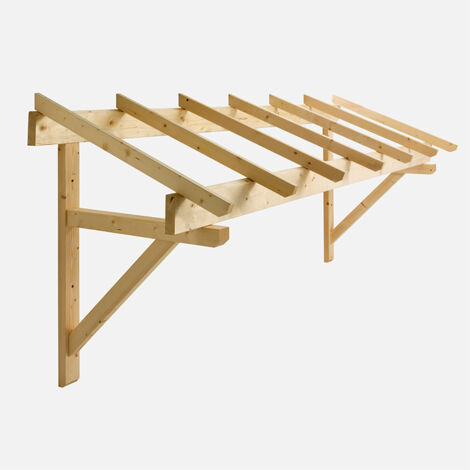 Kordo – Auvent en sapin épicéa 310 cm – Résistant aux intempéries – Protection pour porte de garage ou fenêtre – Surface à couvrir 3,10 m²