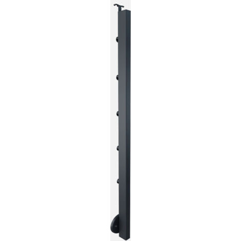 Kordo – Poteau de garde corps en aluminium gris anthracite – Dimensions 77.5 x 110 x 1109.2 mm – Fixation latérale – Entraxe maximum 1000 mm