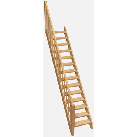 NORMANDIE - Escalier bois droit avec balustre