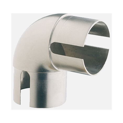 Burger – Coude fixe 90 degrés pour main courante en acier – Finition brossée – Pose murale – Pour rampes en inox