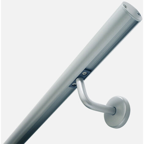 Kordo – Kit main courante en aluminium gris 2m – Supports de fixation murale – Pour intérieur et extérieur – Fabriqué en France