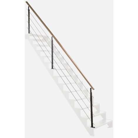 UNIVERSO - Kit garde-corps pour escalier 4m en acier noir