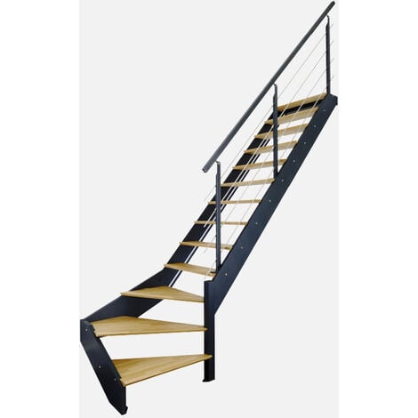 Spark - Escalier gris anthracite 1/4 tournant droite