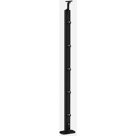 Kordo – Poteau de garde corps en aluminium 43mm – Hauteur 972mm – Support de main courante inclinable – Made in France