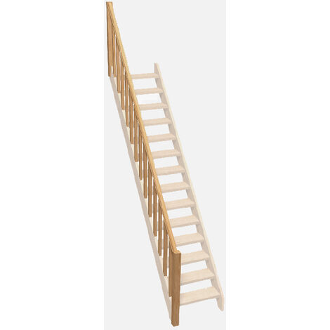 Kordo – Rambarde pour escalier droit en sapin épicéa non verni – Dimensions 70 x 1050 x 3463 mm – Usage intérieur sécurisé