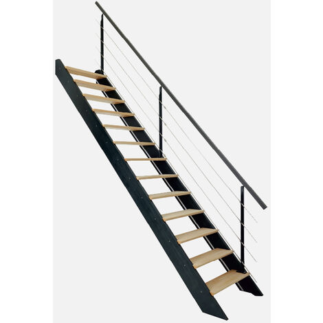 Spark - Escalier droit à LED intégrées, gris anthracite
