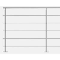 PRESTIO – Kit garde-corps 2m prêt-à-poser en aluminium à plat Gris