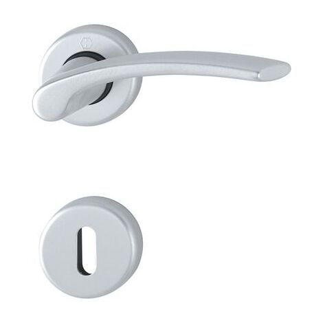 Hoppe – Garniture en aluminium sur rosaces clé L – Monobloc avec ressorts de rappel – Bagues de guidage sans entretien – Pour épaisseur de porte 31-42mm