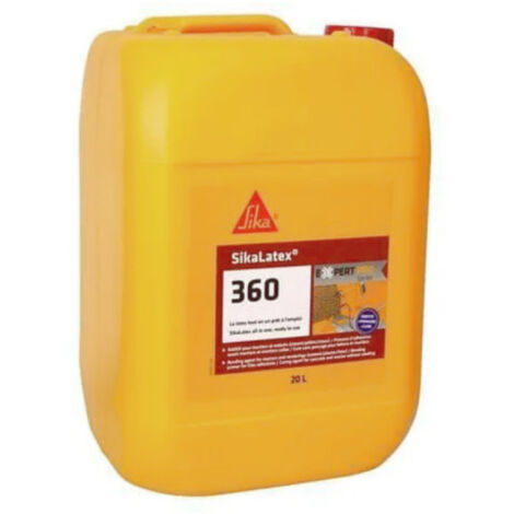 Additif pour mortiers et bétons SikaLatex 360 – Blanc – 20L – Améliore l'adhérence et la plasticité – Réduit le risque de fissuration