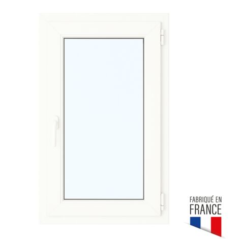 Fenêtre PVC 750x600mm blanc - ouvrant oscillo-battant tirant gauche dormant monobloc 120mm - DEVIC