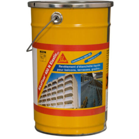 Revêtement d'étanchéité Sikafloor 400N elastic gris – seau de 6 kg – Résine polyuréthanne pour balcons et terrasses – Résistant aux fissures et UV