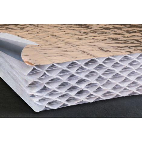 2 panneaux - ≈ 6,48 m²- Panneau isolant réflecteur alvéolaire HYBRIS 31 – 2700 × 1200 mm – ép. 125 mm – R 4,6 m²·K/W – ACTIS